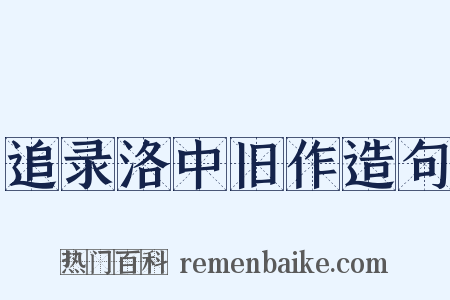 追录洛中旧作造句是什么意思的图片